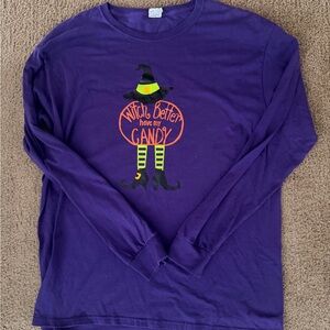 Jerzees Purple Long Sleeve Halloween Shirt
